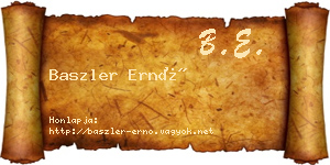 Baszler Ernő névjegykártya